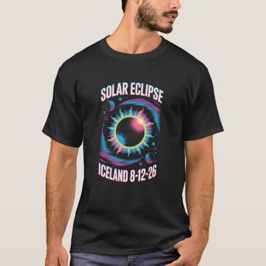 2026年8月12日皆既日食 アイスランドTシャツ Tシャツ (正面)