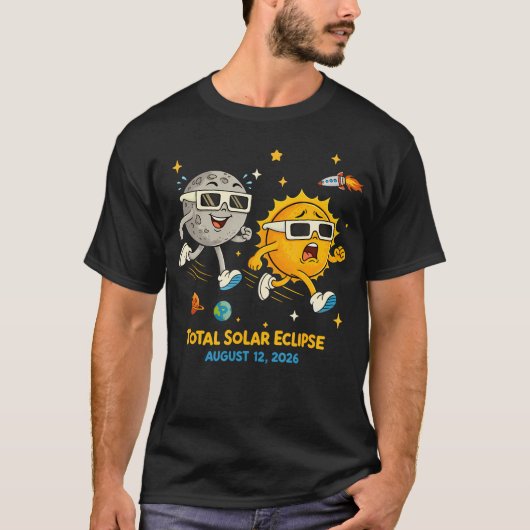 2026年8月12日皆既日食 天文学 Tシャツ (正面)