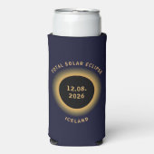 2026年8月12日 アイスランドの皆既日食 スリム缶クーラー (Seltzer正面)