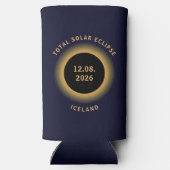 2026年8月12日 アイスランドの皆既日食 スリム缶クーラー (裏面)