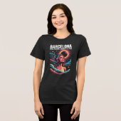 2026年8月12日 バルセロナ皆既日食 トライブレンドTシャツ (正面全面)
