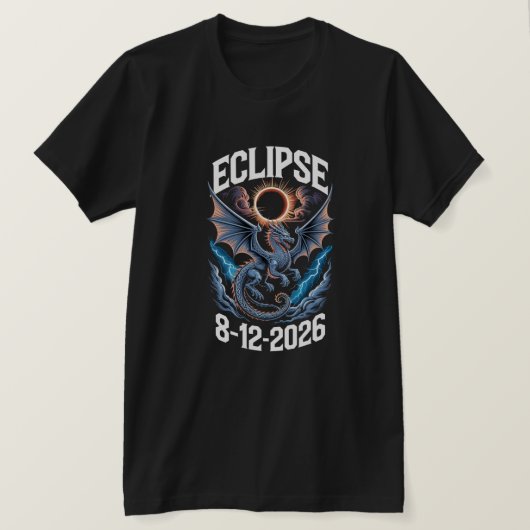 2026年8月12日 日食 スペイン アイスランド Tシャツ (デザイン正面)