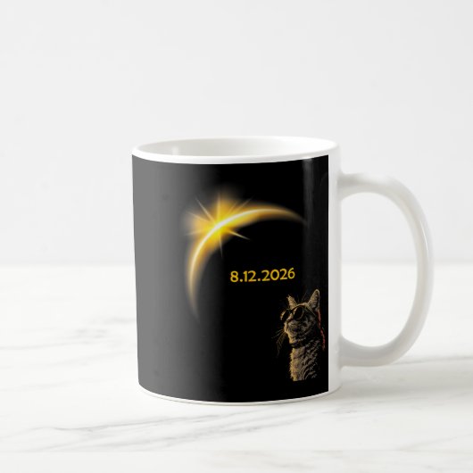 2026年8月12日 日食 猫 総合 コーヒーマグカップ (右)