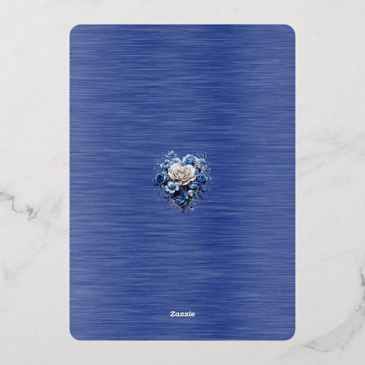 2026年9月の日付を保結婚存 箔招待状 (裏面)