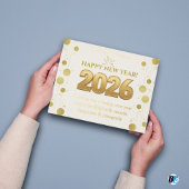 2026年 おめでとう ゴールド ラウンド デザイン ザズル 箔シーズンカード