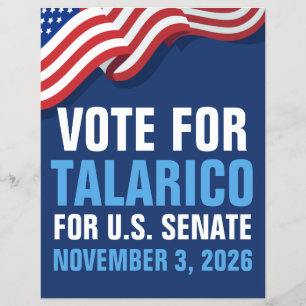 2026年 アメリカ上院議員選挙 タラリコ チラシ
