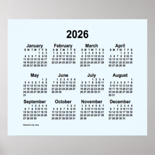 2026年 アリスブルー カレンダー / Janz Print ポスター