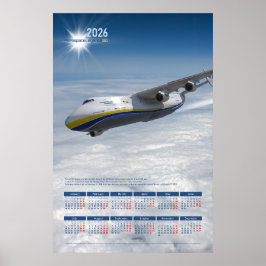 2026年 アントノフAn-225 ミャー 壁掛けカレンダーポスター ポスター