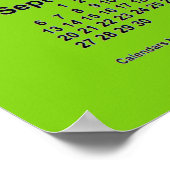 2026年 イエローグリーンのカレンダー by Janz Print ポスター (角)