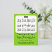 2026年 イエローグリーンビジネスカレンダー（Janz） ポストカード (スタンド正面)