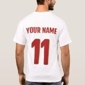 2026年 イングランド代表 サッカー ファンTシャツ 名前・番号入れ Tシャツ (裏面)