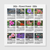 2026年 オーダーメイド 花 マグネットカレンダー 白 (正面)