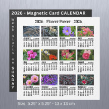 2026年 オーダーメイド 花 マグネットカレンダー 白