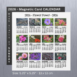 2026年 オーダーメイド 花 マグネットカレンダー 白
