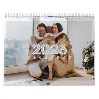 2026年 カスタムカレンダー 自分の家族写真入り カレンダー