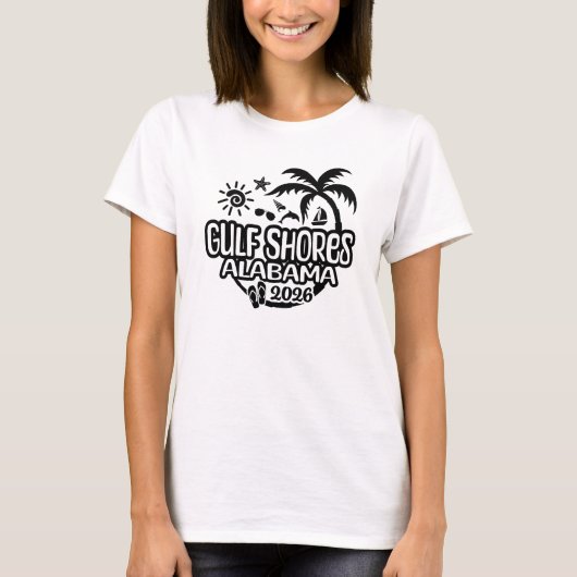 2026年 ガルフショアーズ アラバマ州 旅行 Tシャツ (正面)