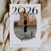 2026年 ゴールド コケット リボン 写真 卒業 招待状
