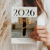 2026年 ゴールド コケット リボン 写真 卒業 招待状