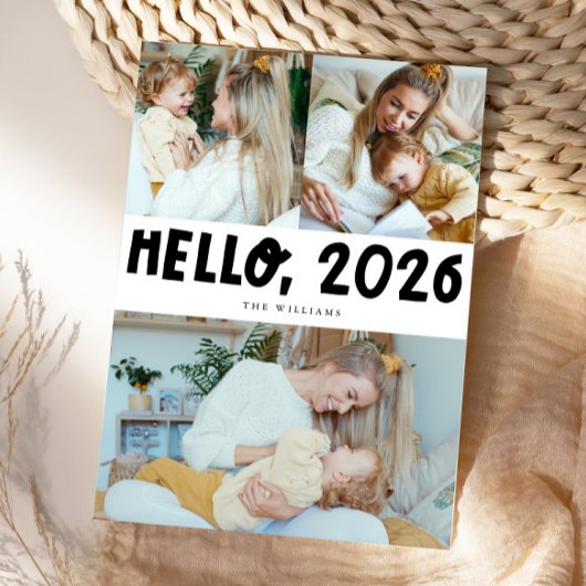 2026年 タイポグラフィーホワイト 写真 ホリデーカード