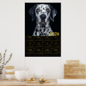 2026年 ダルメシアン 犬 カレンダー ポスター (キッチン)