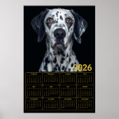 2026年 ダルメシアン 犬 カレンダー ポスター (正面)