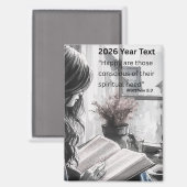 2026年 テキスト 女性 読書 マグネット (正面/裏面)