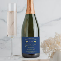 2026年 ネイビーブルー ゴールド スクリプト キャップ 卒業