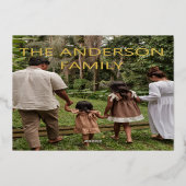 2026年 ハッピーニューイヤー ゴールドスターズ 家族写真 裏面 箔シーズンカード (裏面)