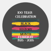 2026年 ブラックヒストリー月間100周年記念 ラウンドシール (正面)