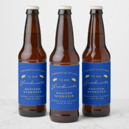 2026年 ブルーゴールド スクリプト キャップ 卒業 ビールラベル