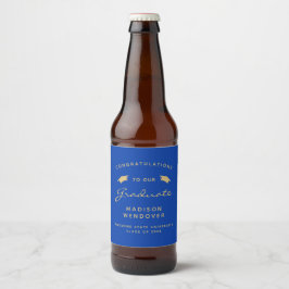 2026年 ブルーゴールド スクリプト キャップ 卒業 ビールラベル