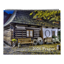 2026年 プラハ城を夜散歩するカレンダー カレンダー