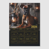 2026年 ボクサー犬カレンダー - 田舎のキャビンのポートレート (正面)