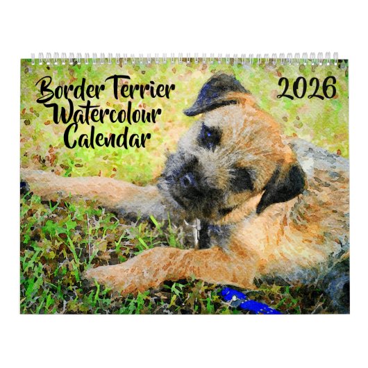 2026年 ボーダー・テリア 愛犬ママへのギフト ボーダー犬好きに カレンダー (カバー)
