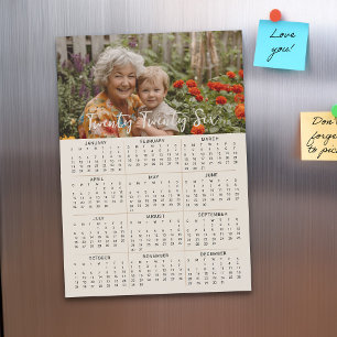 2026年 マグネット 写真カレンダー 1年 5x7 カード