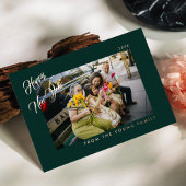 2026年 ミニマル モダン スクリプト 緑 写真 箔シーズンカード