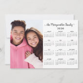 2026年 モダン ミニマリスト ファミリー フォト カレンダー（ピンク） シーズンカード (正面)