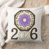 2026年 レトロ フラワー デザイン Stay Wild Always クッション (ブランケット)