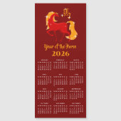 2026年 丙午 新春 カレンダー マグネット (正面)