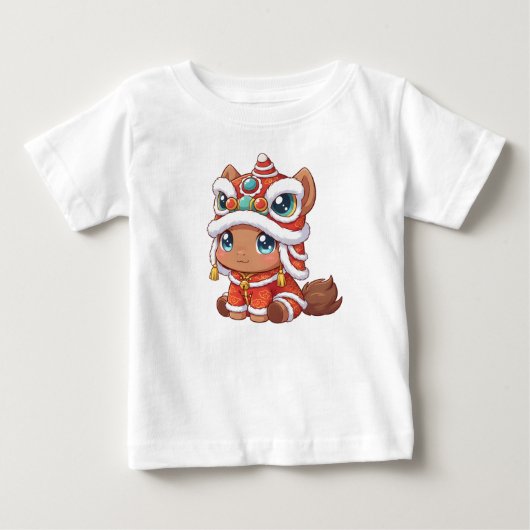 2026年 丙午 辰年 馬 ベビーTシャツ (正面)
