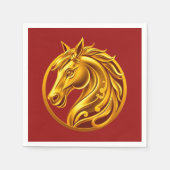 2026年+中国+お正月+金色+馬 スタンダードカクテルナプキン (正面)