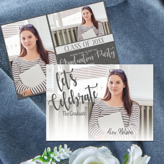 2026年　優雅なクラス　写真　卒業パーティー 招待状