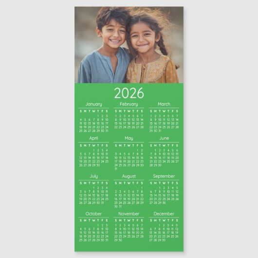 2026年 写真カレンダー キッズ 家庭のポートレート (正面)