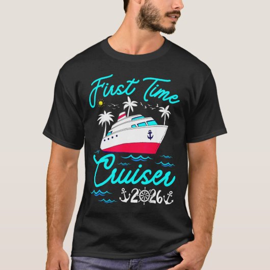 2026年 初めてのクルーズ旅行 家族 Tシャツ (正面)