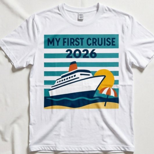 2026年 初クルーズ 懐かしい夕日と船のデザイン Tシャツ