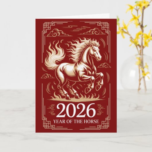 2026年 午年 カード (黄色い花)