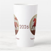2026年 午年 – 旧正月アート カフェラテマグ (正面)