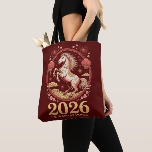 2026年 午年 春節 壁掛けトートバッグ トートバッグ (クローズアップ)