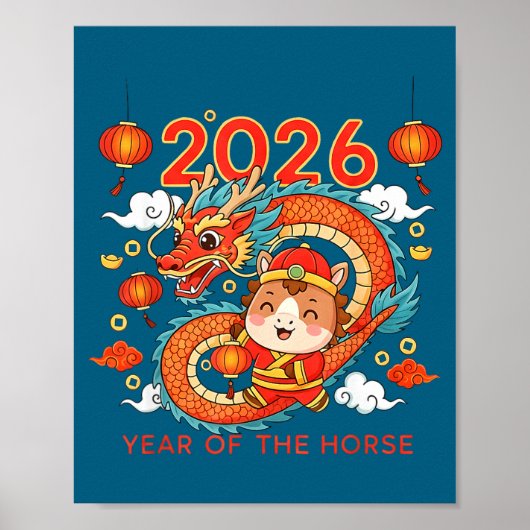 2026年 午年 春節 旧正月 中国風 ポスター (正面)