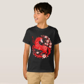 2026年 午年 馬 花 旧正月 Tシャツ (正面フル)